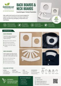 Back Boards & Neck Boards catalogue sheet