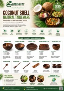Coconut Shell Tableware catalogue sheet