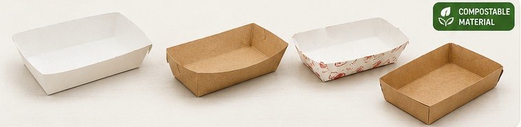 Kraft & White Food Trays by GreenLeaf Packaging